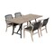 Armen Living Koala and Brighton 5 Piece Outdoor Patio Dining Set in Light Eucalyptus Wood and Charcoal Rope 840254333703 - alternate 1